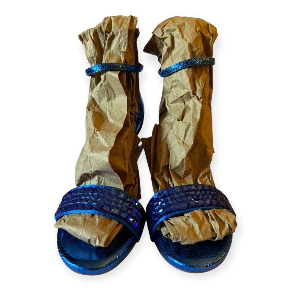 Gianni Bini Metallic Blue Strappy Heels Sz 9 NWOT - Picture 4 of 9